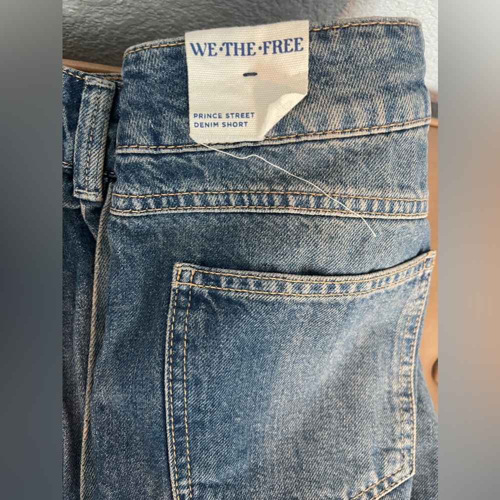 Free People  Women's Blue We The Free Prince Street  Micro Denim Shorts - Picture 12 of 16